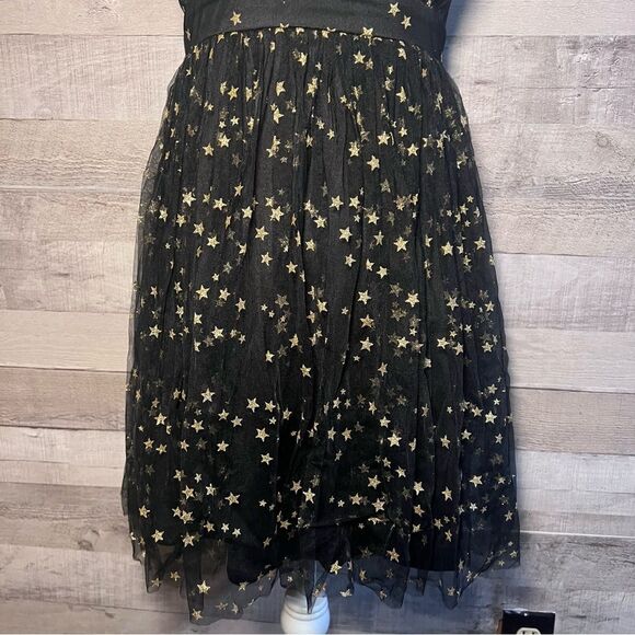 Lulus Favorite Moment Black & Gold Star Print Backless Skater Dress - Picture 10 of 16